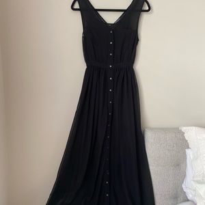 Urban Outfitters Long sheer black slip dress